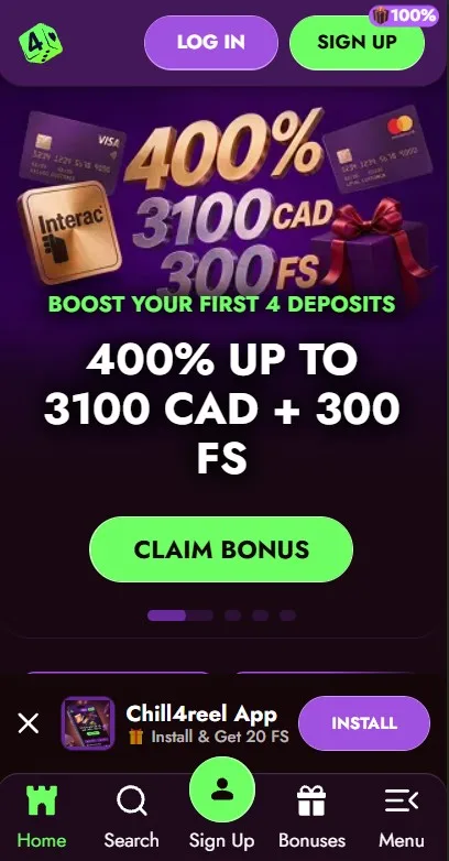 Mobile Version and App at Casino Chill4Reel